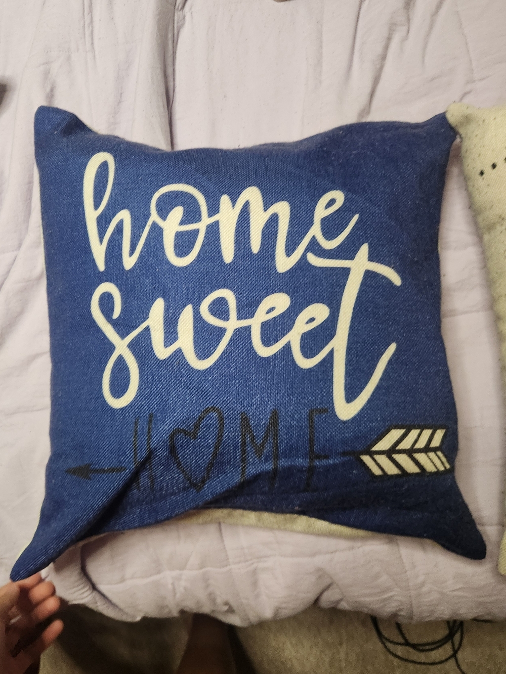 Home Sweet Home Navy Decorative Pillow